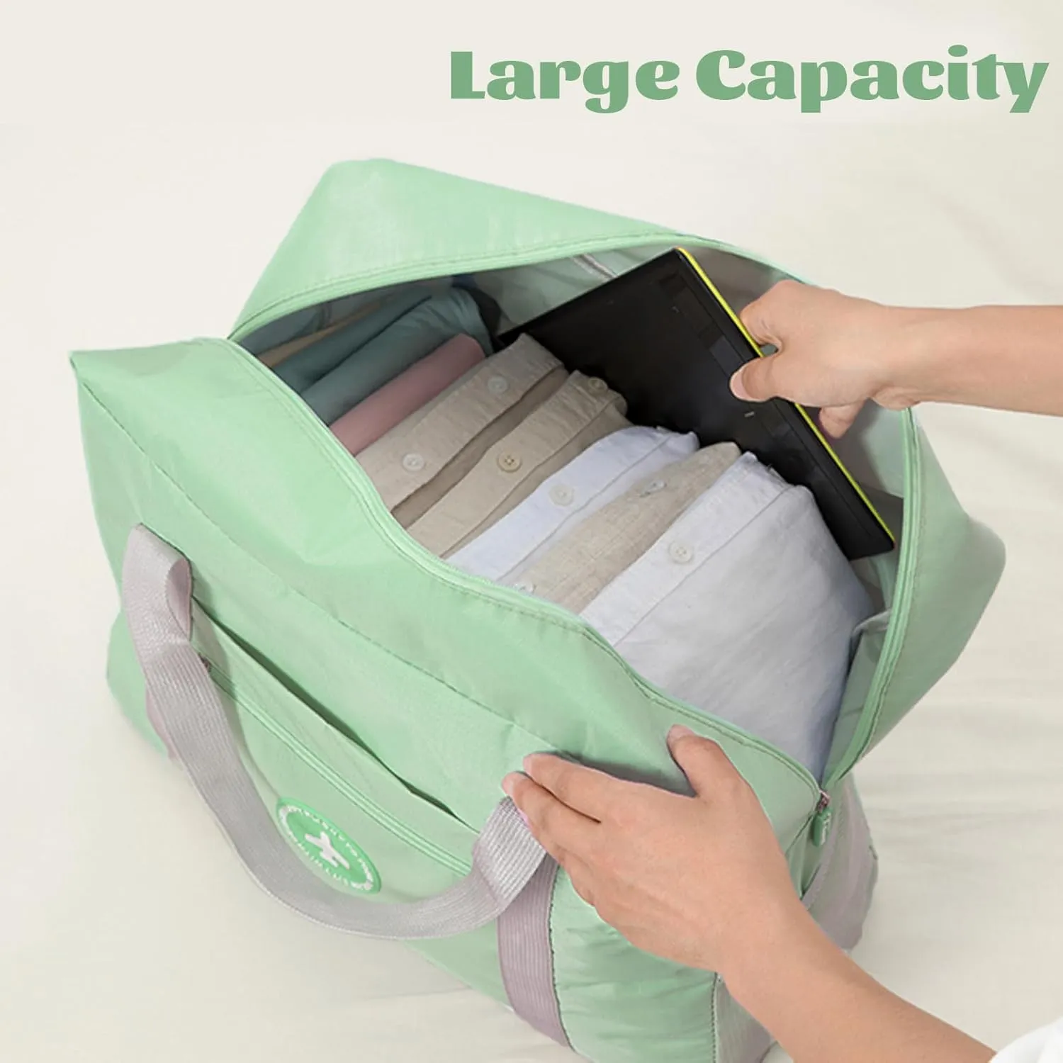 INVODA 5PCS Travel Bags: Foldable Duffle Bags for Short Trips, Carry On, Sports, Gym, or Overnight Use