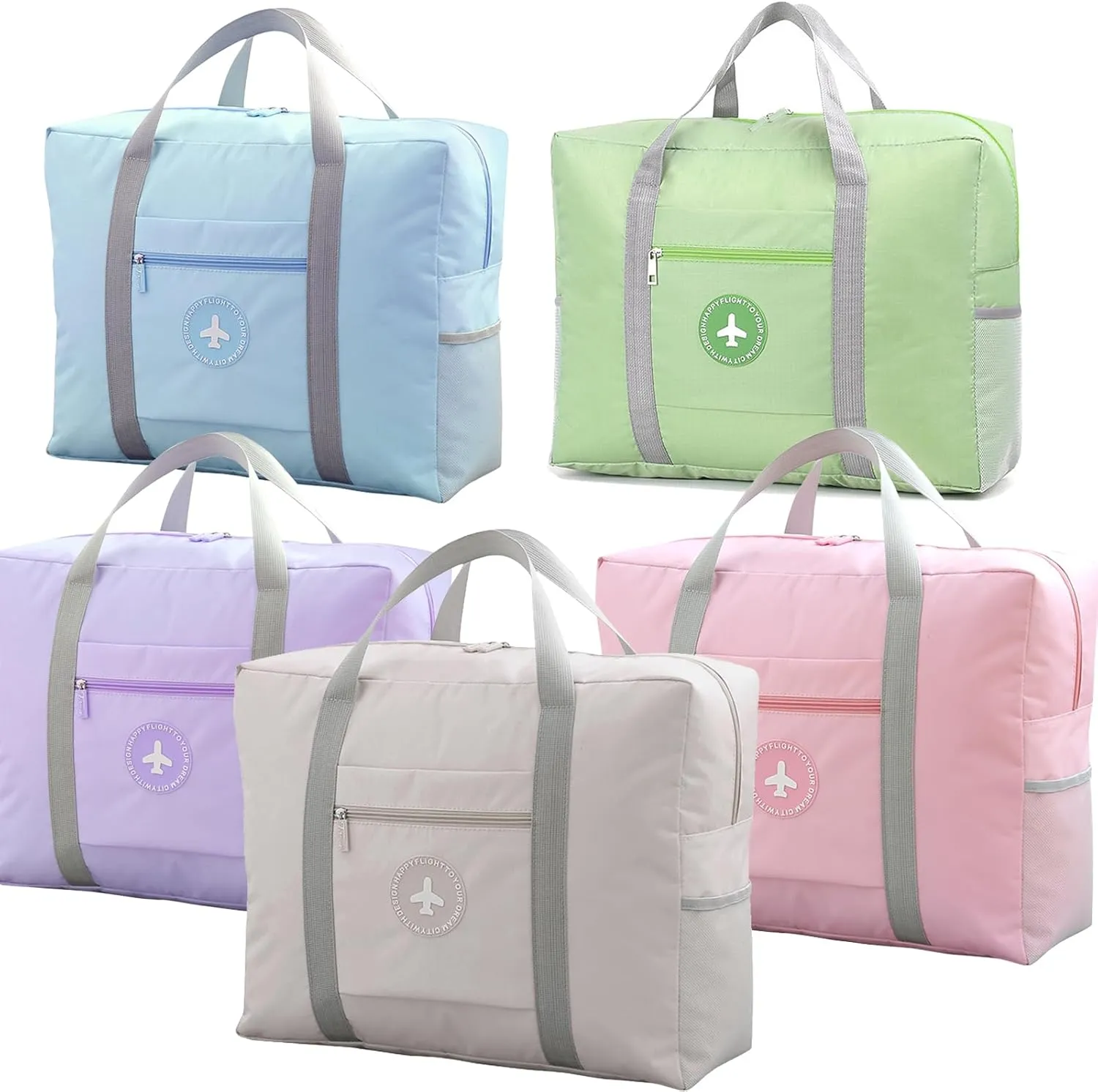 INVODA 5PCS Travel Bags: Foldable Duffle Bags for Short Trips, Carry On, Sports, Gym, or Overnight Use