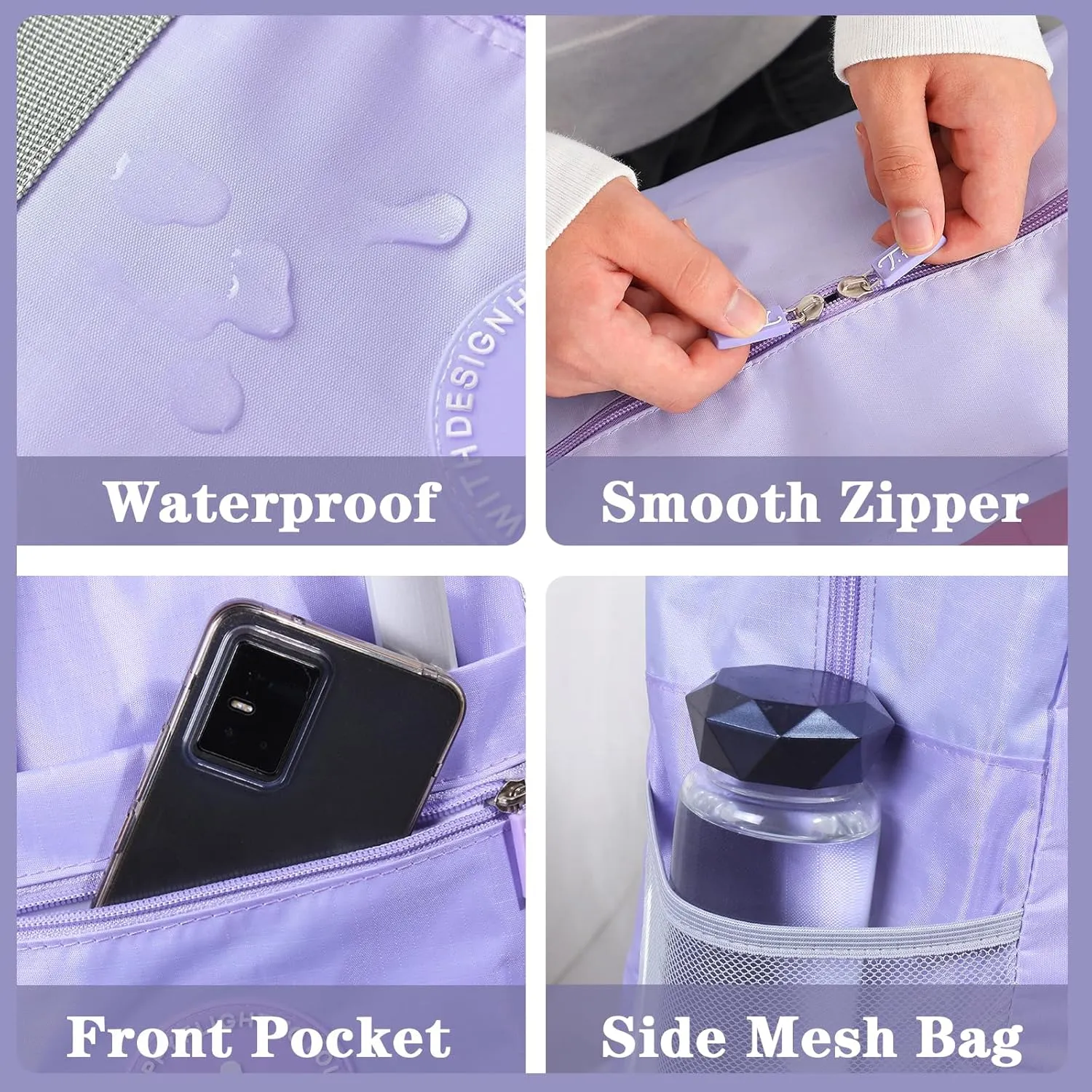 INVODA 5PCS Travel Bags: Foldable Duffle Bags for Short Trips, Carry On, Sports, Gym, or Overnight Use