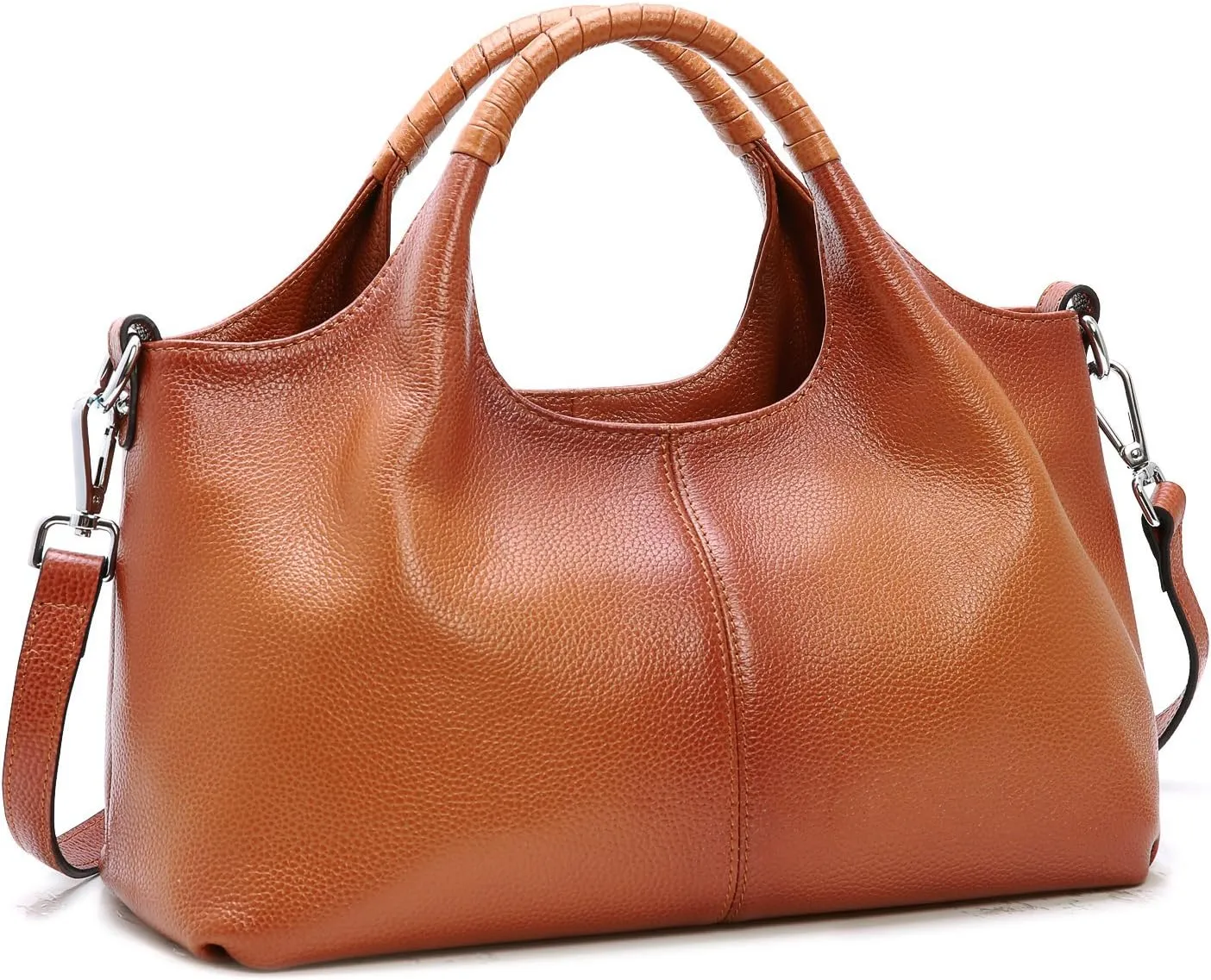 Iswee Genuine Leather Purses for Women Shoulder Handbags Designer Hobo Crossbody Purse Top Handle Purse