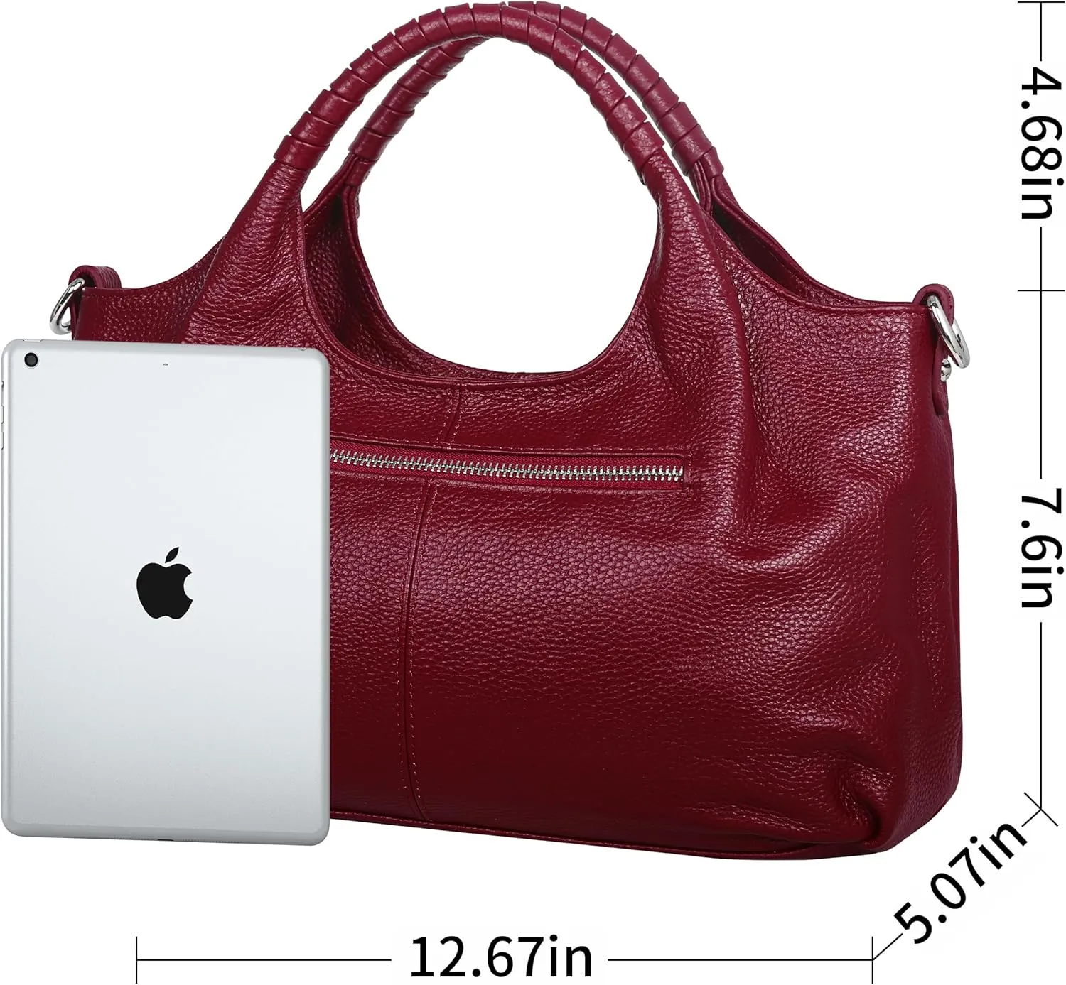 Iswee Genuine Leather Shoulder Bags Purses and Handbags for Women Satchel Designer Cross Body Hobo Medium Size Tote