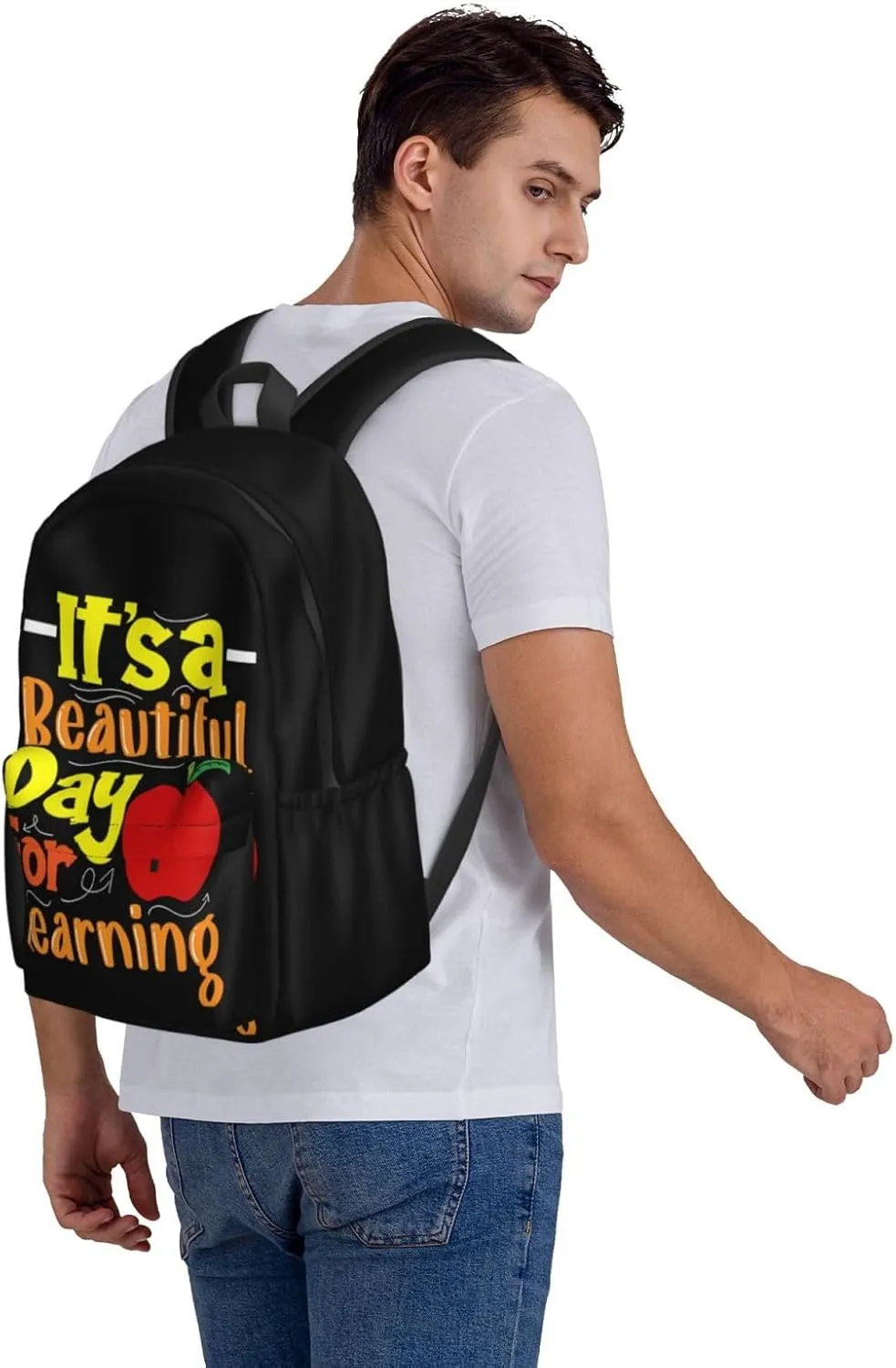 It'S A Beautiful Day For Learning Backpack Casual Laptop Backpack Large Capacity Double Shoulder Bag Travel Daypack For Women Men