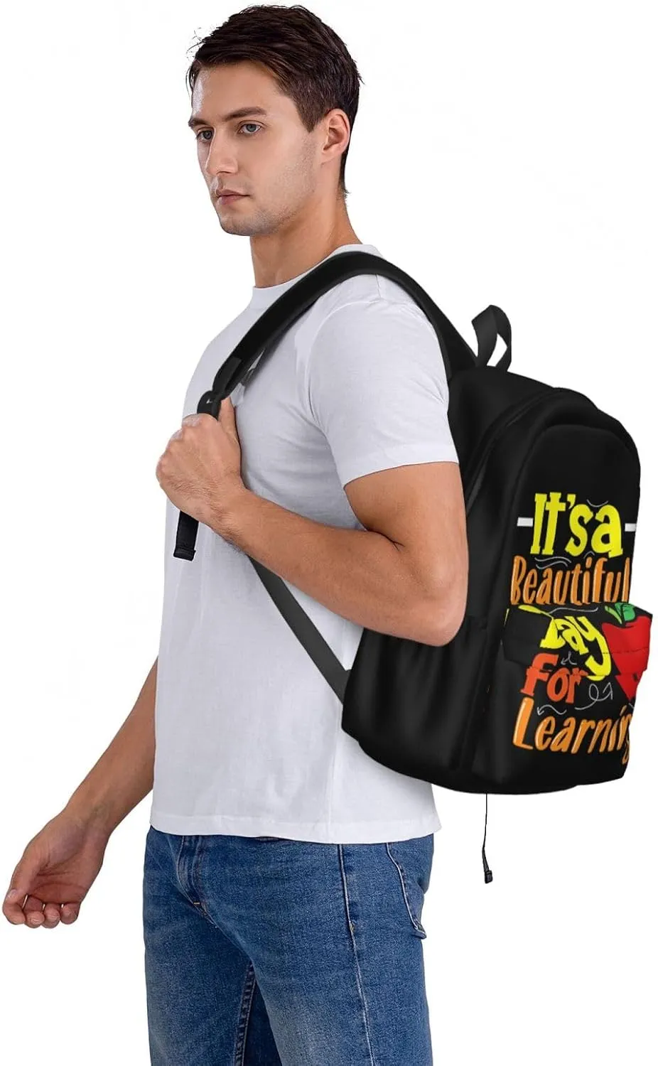 It'S A Beautiful Day For Learning Backpack Casual Laptop Backpack Large Capacity Double Shoulder Bag Travel Daypack For Women Men