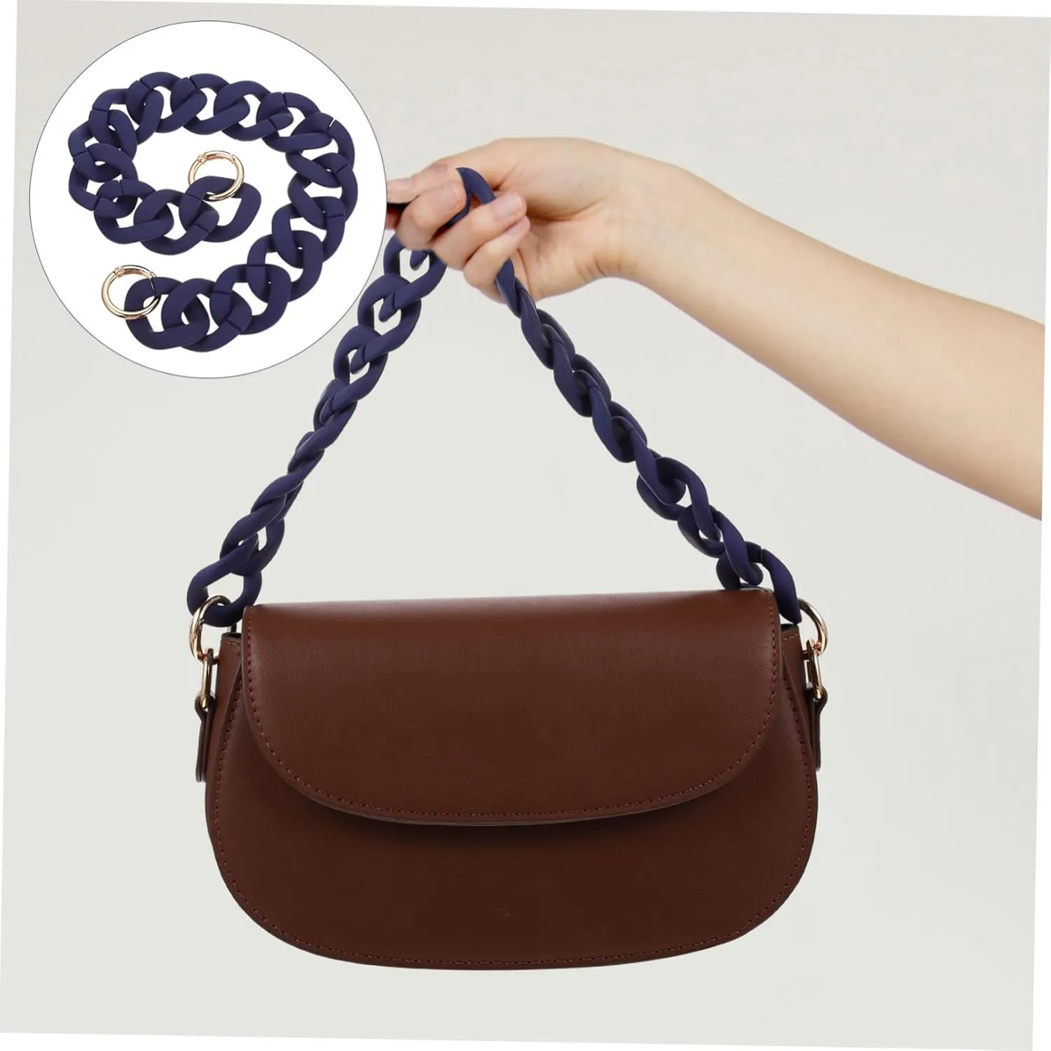 IWOWHERO Unique Resin Handbag Chain Strap Replacement for Single Shoulder Bag Lightweight