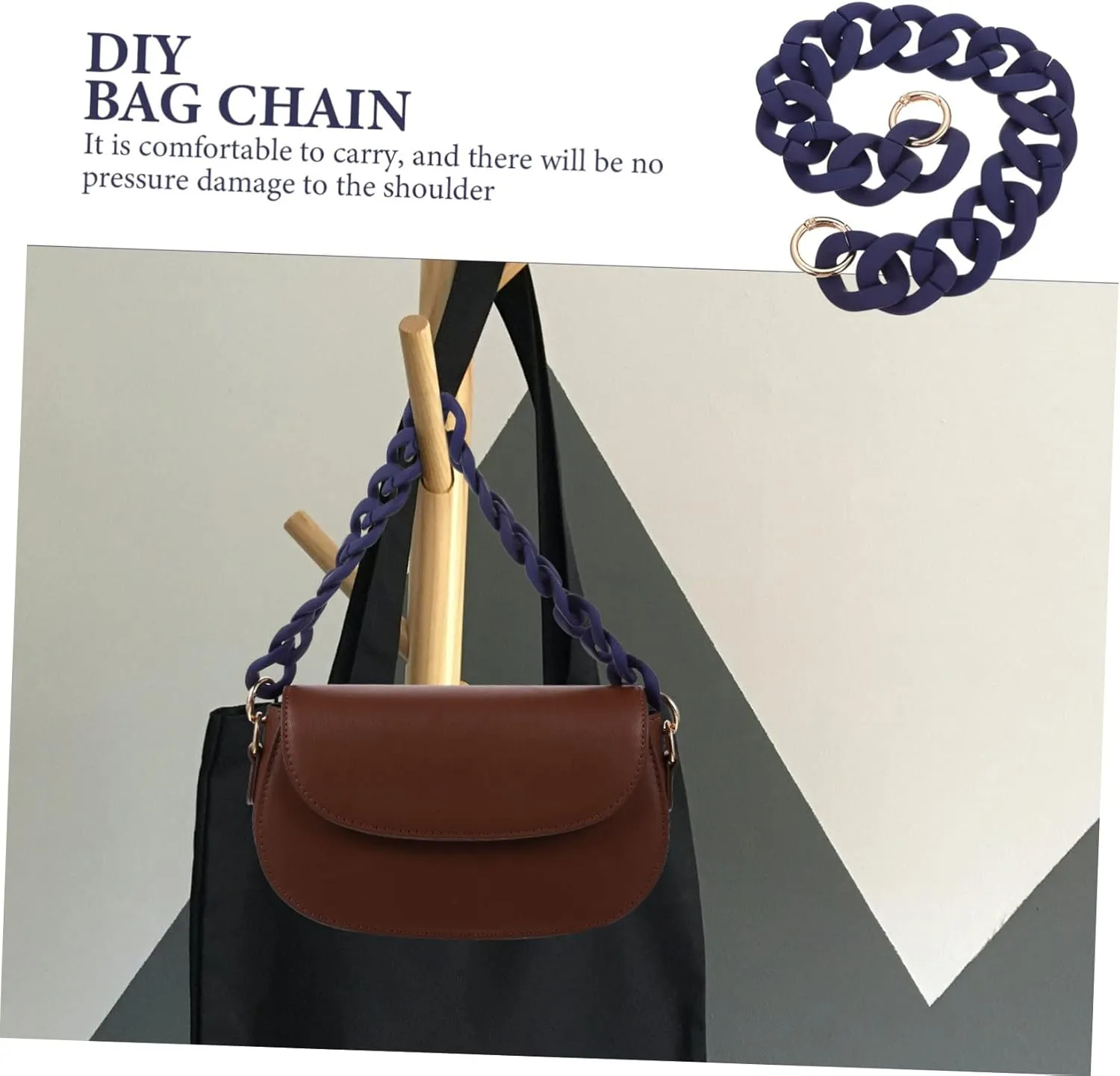 IWOWHERO Unique Resin Handbag Chain Strap Replacement for Single Shoulder Bag Lightweight