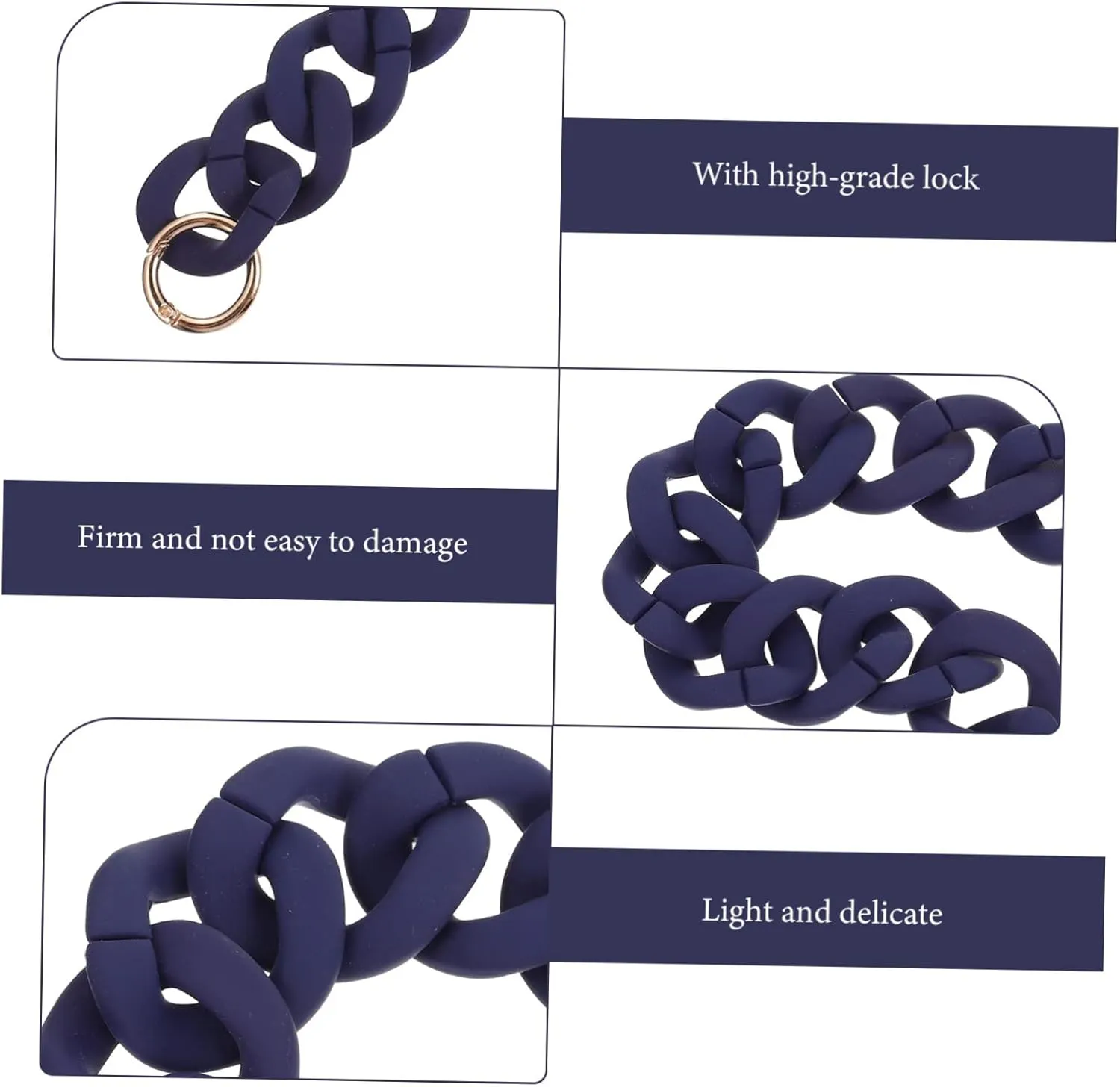 IWOWHERO Unique Resin Handbag Chain Strap Replacement for Single Shoulder Bag Lightweight