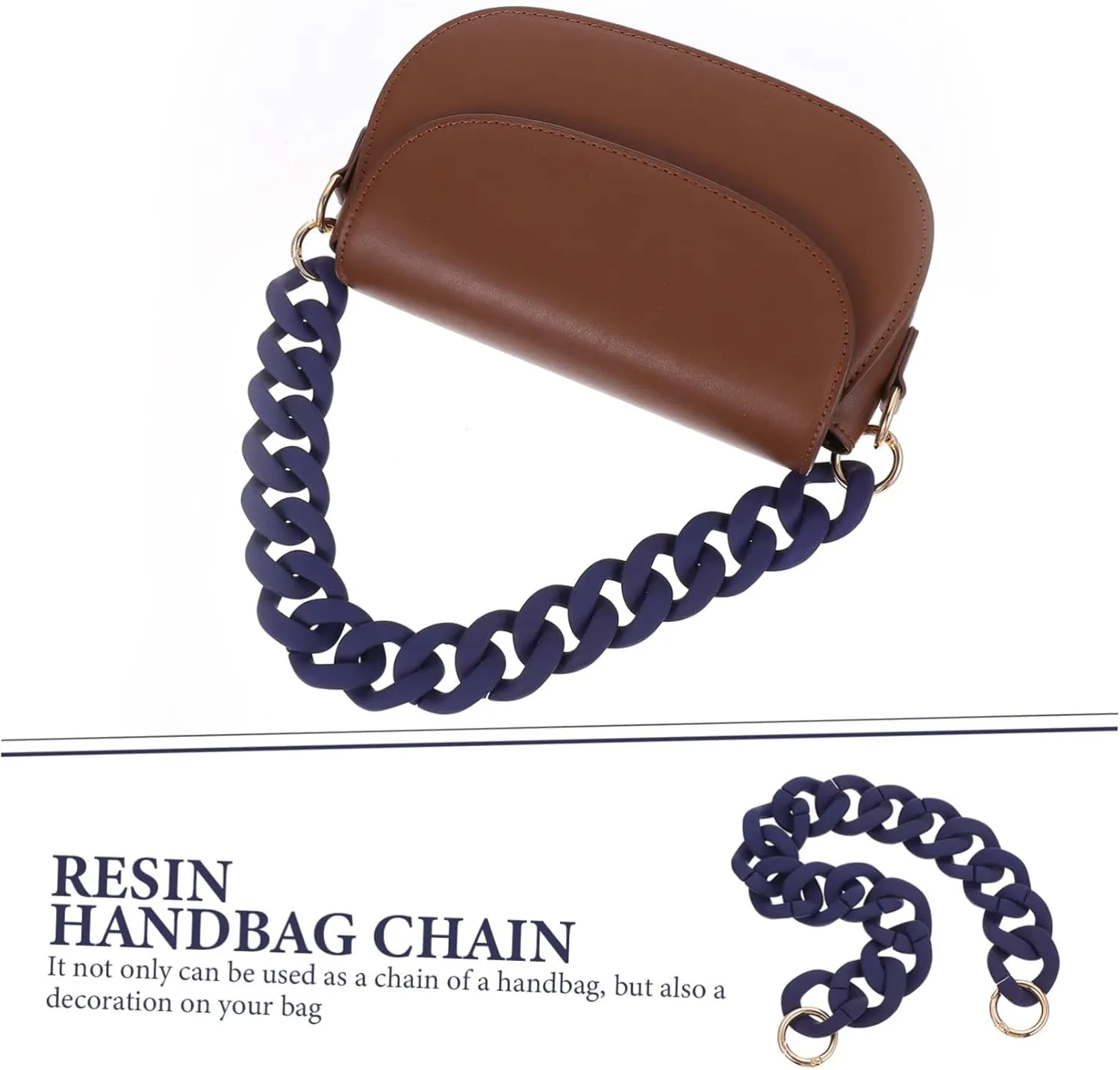 IWOWHERO Unique Resin Handbag Chain Strap Replacement for Single Shoulder Bag Lightweight