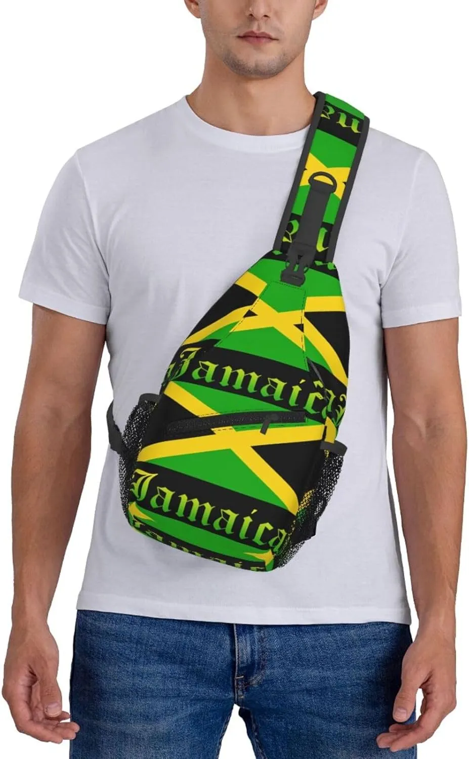 Jamaican Flag Lion Head Sling Bag Adjustable Chest Bags Casual Crossbody Bag Travel Shoulder Backpack