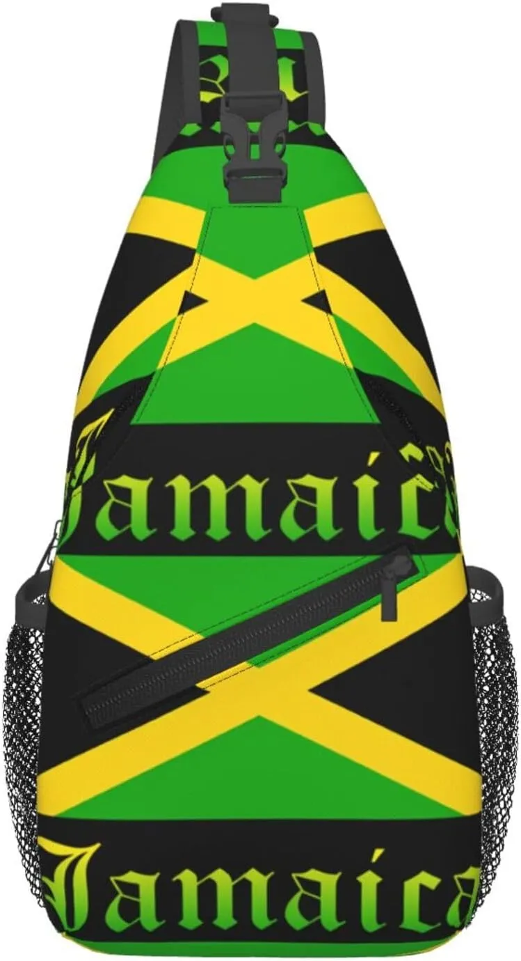 Jamaican Flag Lion Head Sling Bag Adjustable Chest Bags Casual Crossbody Bag Travel Shoulder Backpack