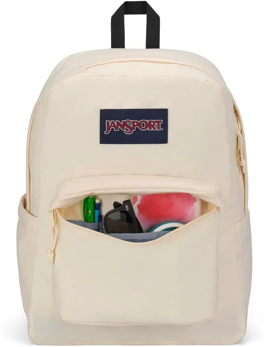 JanSport SuperBreak Plus Backpack with Padded 15-inch Laptop Sleeve and Integrated Bottle Pocket - Spacious and Durable Daypack for Work and Travel - Coconut