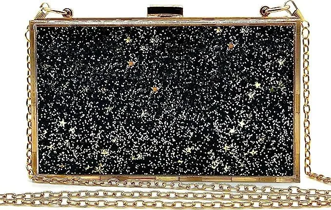 JeVenis Magical Transparent Sequins Clutch Purse Evening Handbag For Party Prom Bride