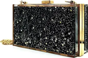 JeVenis Magical Transparent Sequins Clutch Purse Evening Handbag For Party Prom Bride
