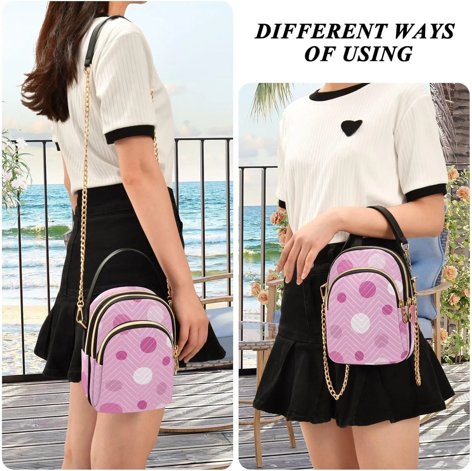 Joisal Cute Unicorn in Space Galaxy Small Crossbody Bags for Women Triple Zip Women Handbag, Cell Phone Purse Crossbody
