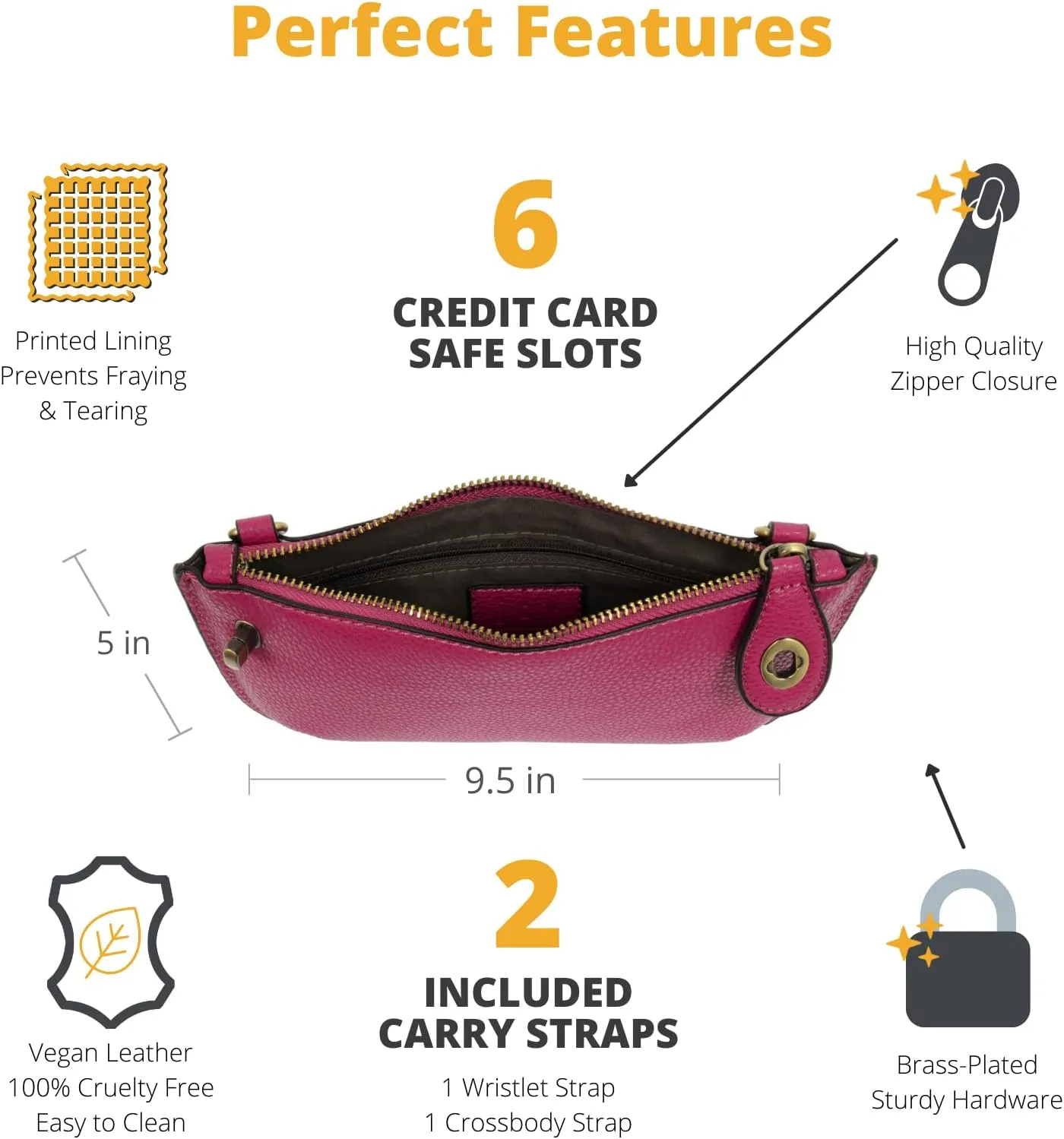 Joy Susan Women's Fashion Purse Mini Crossbody Wristlet Clutch Handbag