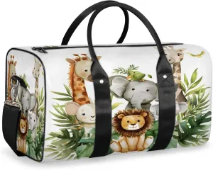 Jungle Forest Animals Travel Bag for Men Women, Gym Duffle Bags for Travel, Carry On Luggage Bag, Weekender Overnight Workout Bags
