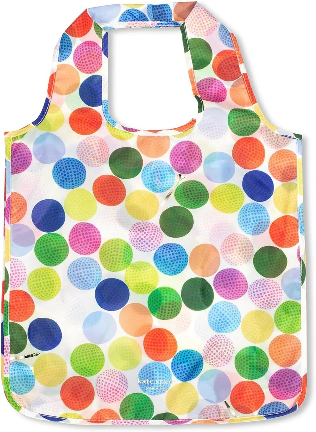kate spade new york Reusable Produce Bags, Shopping Tote with Zipper Storage Pouch, Lightweight Foldable Grocery Bag