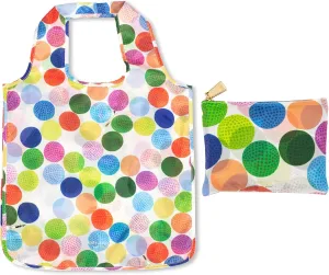 kate spade new york Reusable Produce Bags, Shopping Tote with Zipper Storage Pouch, Lightweight Foldable Grocery Bag