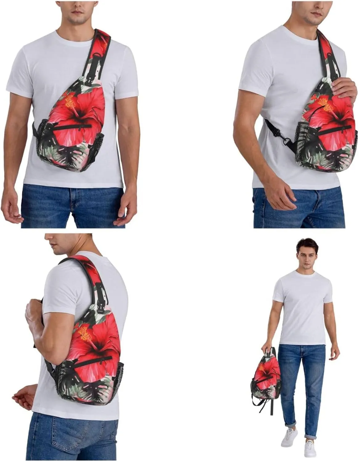 KHiry Sling Bag for Women Men Crossbody Bag Small Sling Backpack Softball Chest Bag Hiking Daypack