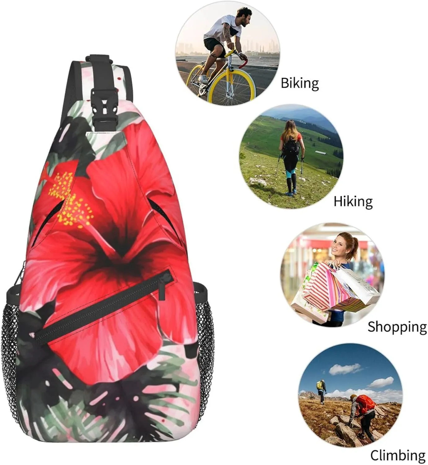 KHiry Sling Bag for Women Men Crossbody Bag Small Sling Backpack Softball Chest Bag Hiking Daypack