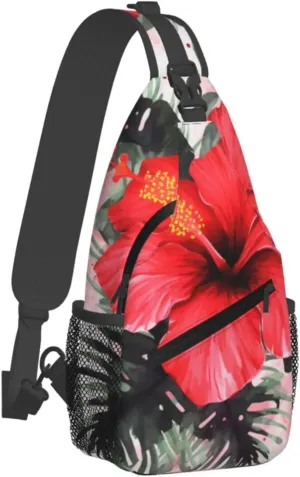 KHiry Sling Bag for Women Men Crossbody Bag Small Sling Backpack Softball Chest Bag Hiking Daypack
