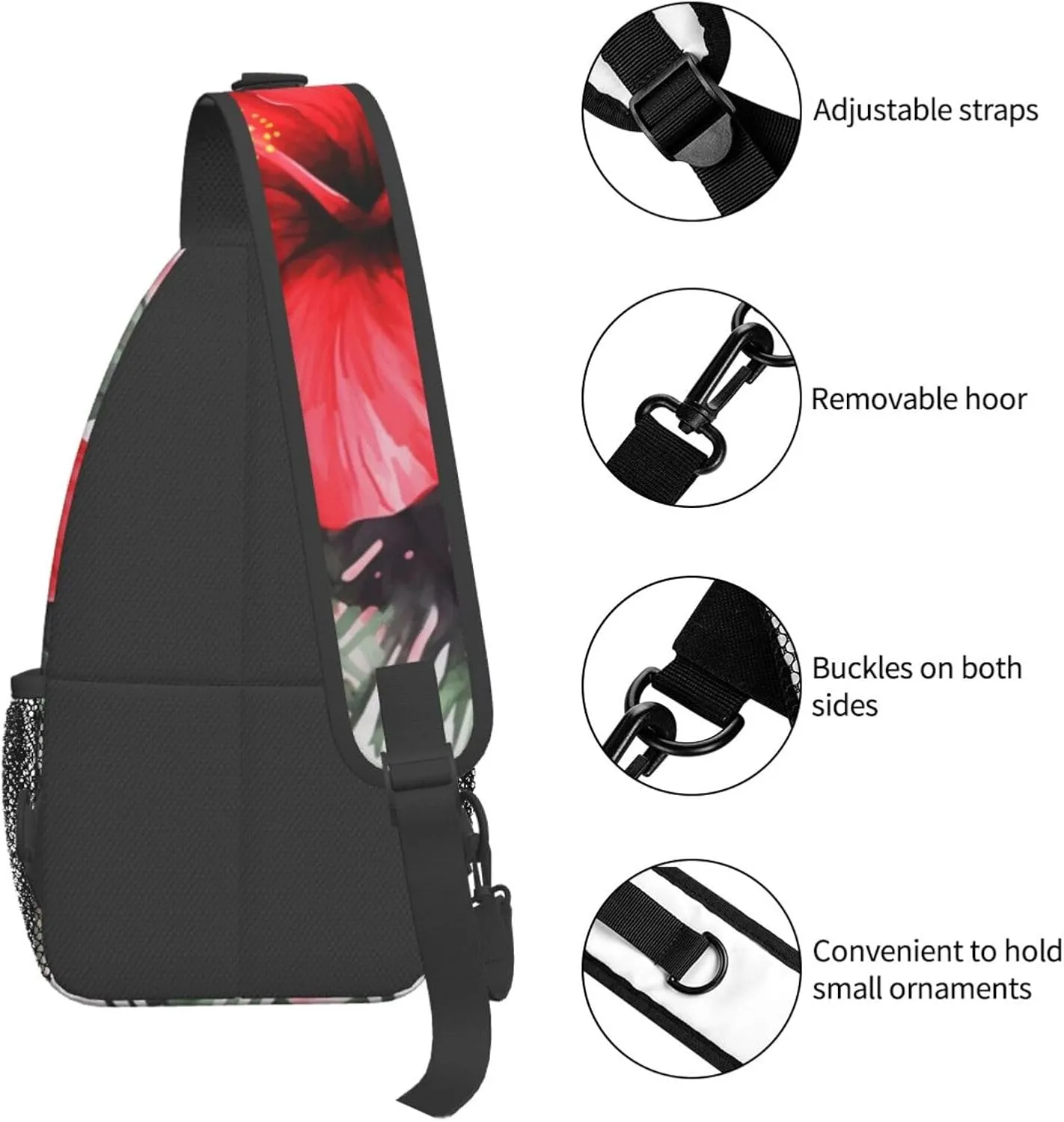 KHiry Sling Bag for Women Men Crossbody Bag Small Sling Backpack Softball Chest Bag Hiking Daypack