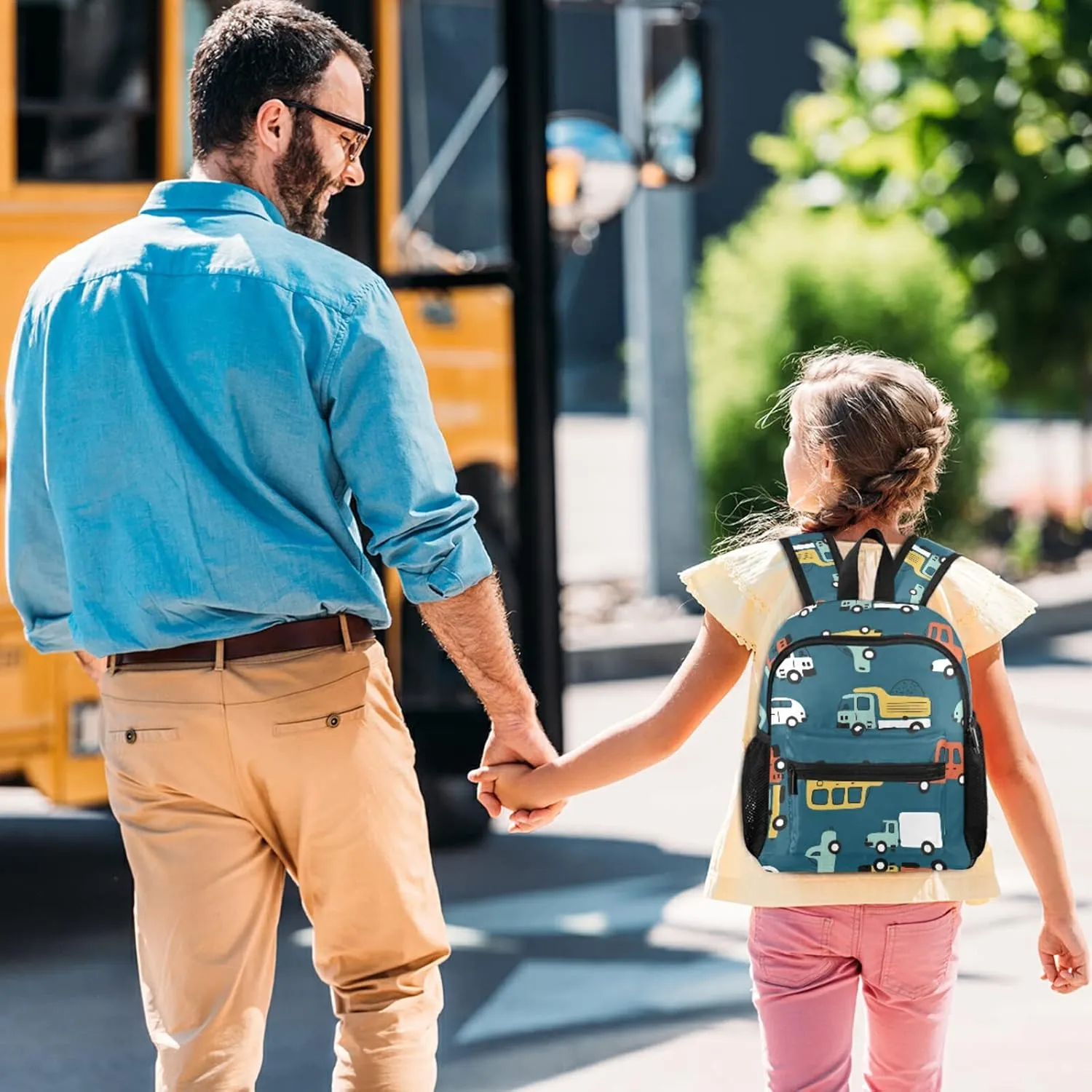 Kids Backpack for boys Car Childish Truck Toddler Bags Children Preschool Kindergarten Small Chest Strap 3-8 Years Old
