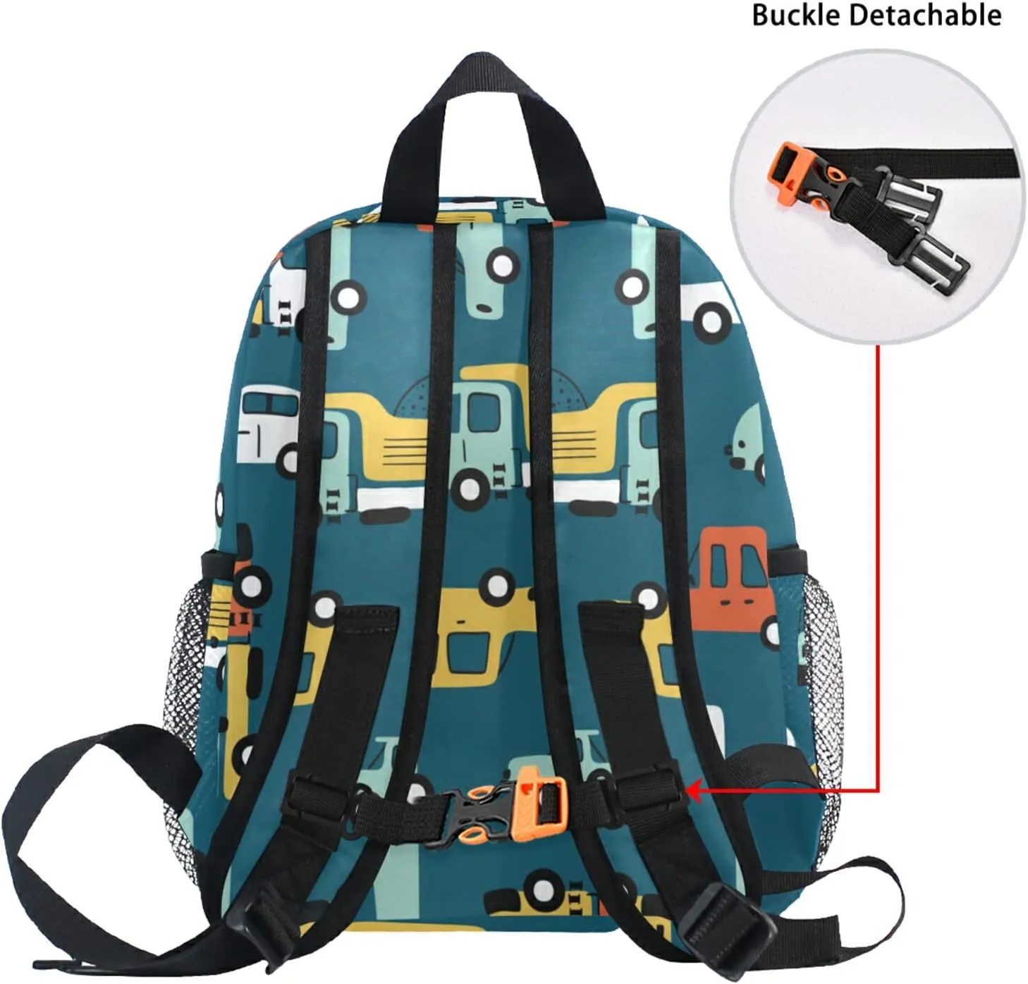 Kids Backpack for boys Car Childish Truck Toddler Bags Children Preschool Kindergarten Small Chest Strap 3-8 Years Old