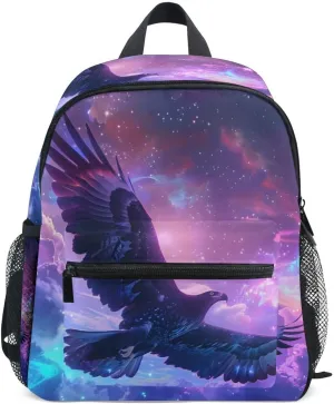 Kids Backpack for Boys Girls Toddler Bags Children Preschool Falcon Nebula Kindergarten Small 3-8 Years Old Chest Strap