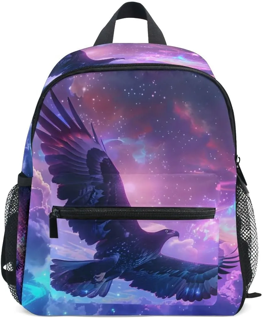 Kids Backpack for Boys Girls Toddler Bags Children Preschool Falcon Nebula Kindergarten Small 3-8 Years Old Chest Strap