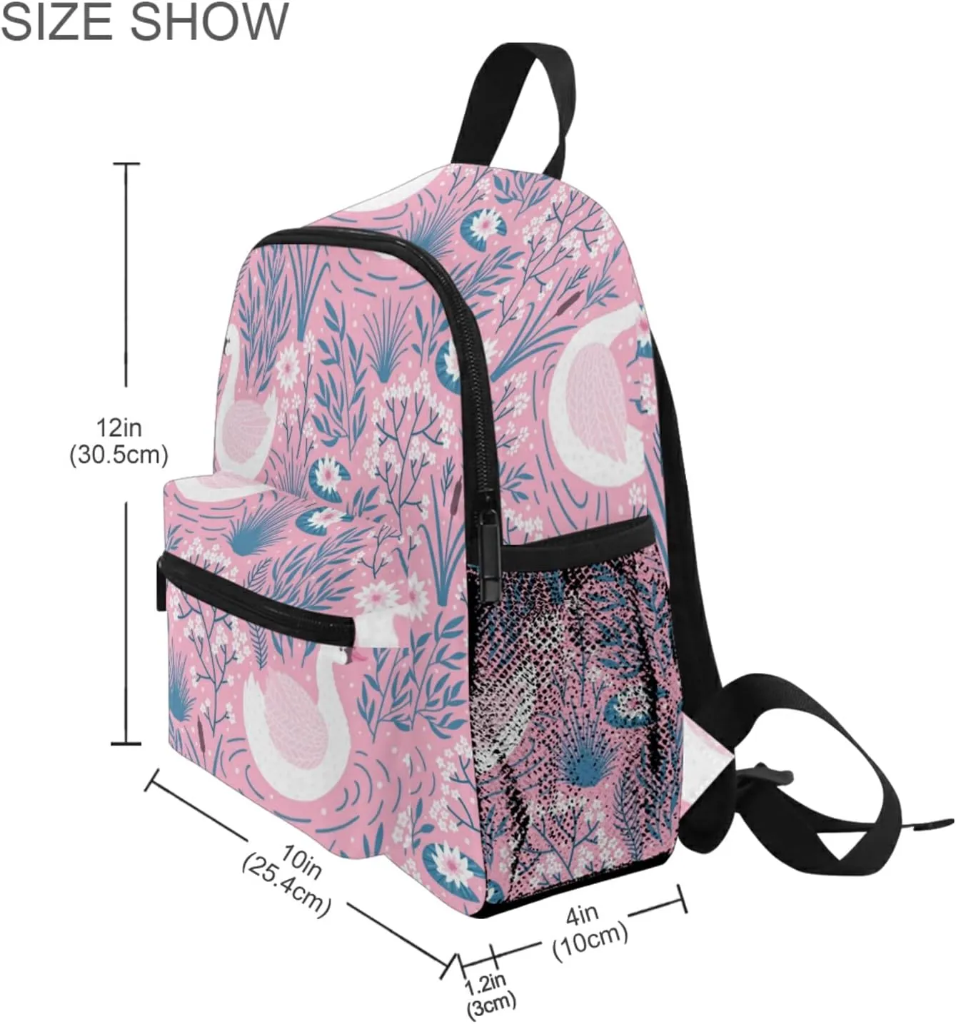 Kids Backpack for Girls Pink Swan Cute Toddler Bags Children Preschool Kindergarten Small Chest Strap 3-8 Years Old