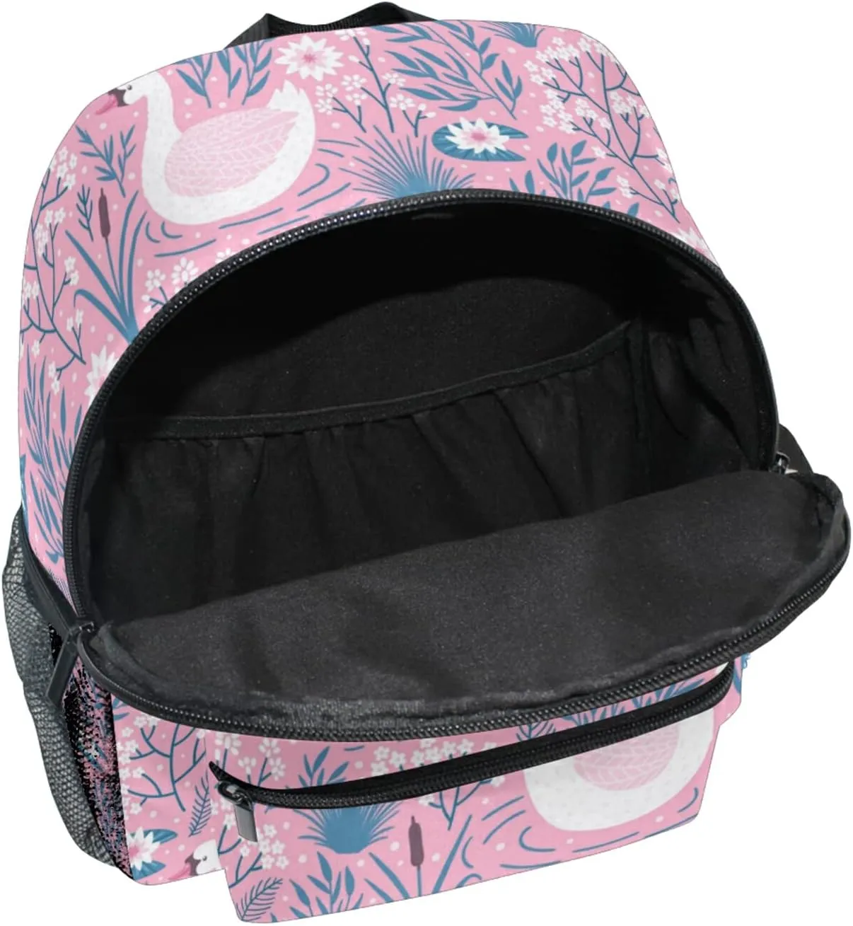 Kids Backpack for Girls Pink Swan Cute Toddler Bags Children Preschool Kindergarten Small Chest Strap 3-8 Years Old