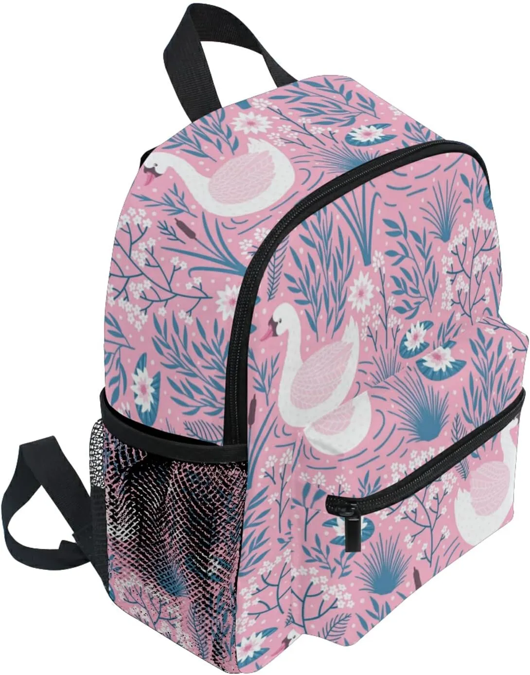 Kids Backpack for Girls Pink Swan Cute Toddler Bags Children Preschool Kindergarten Small Chest Strap 3-8 Years Old