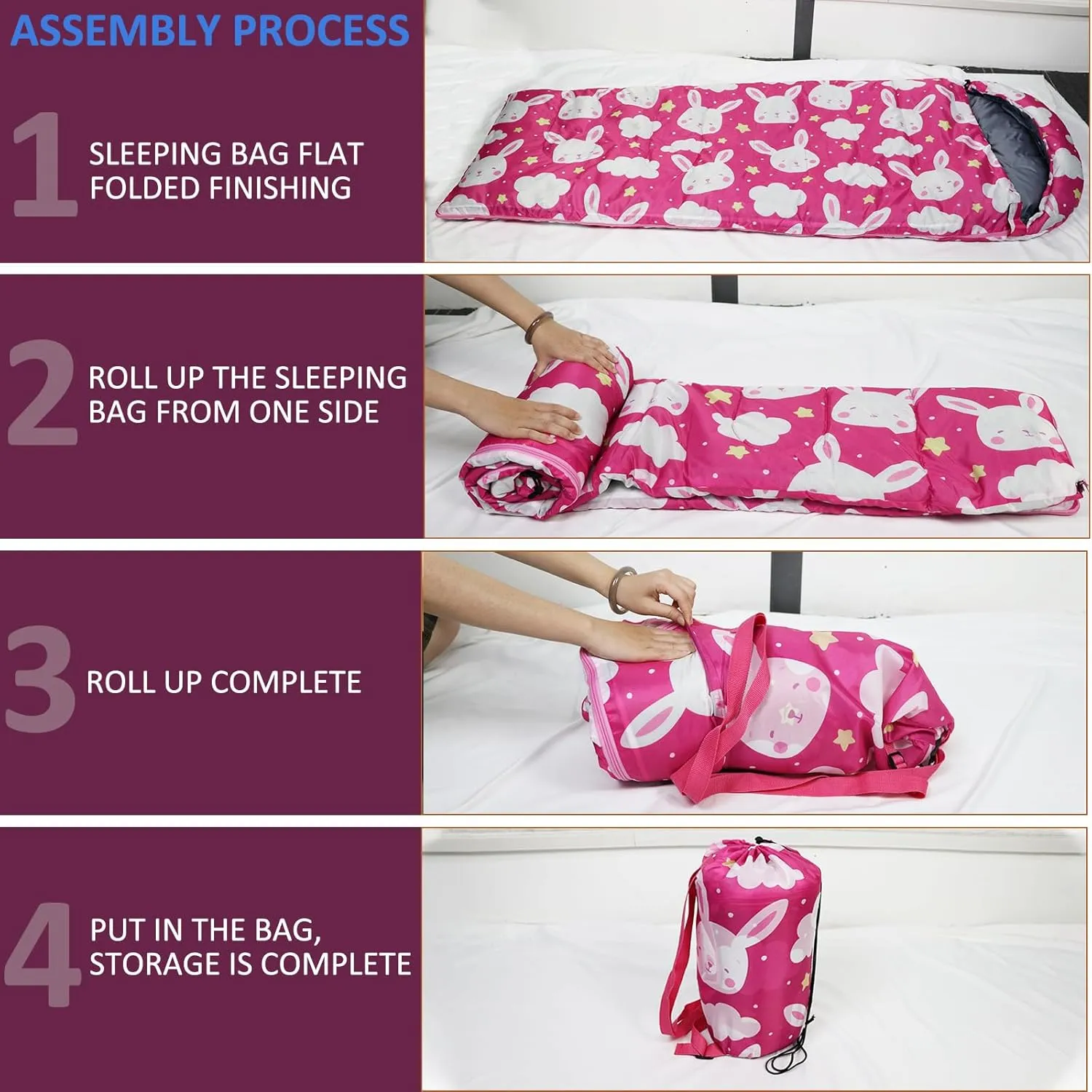 Kids Sleeping Bags - Camping Sleeping Bags with Carry Bag - Compact Sleeping Bag for Hiking, Backpacking 3 Season Warm & Cool Weather, Lightweight Waterproof Outdoor Travel for Boys Girls