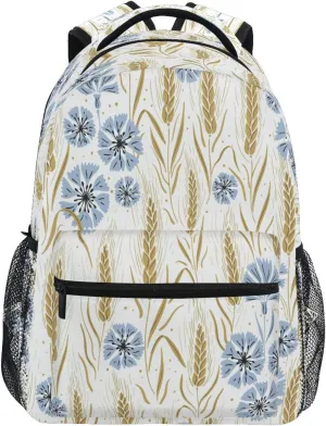 Kigai Ear Of Wheat Flower Travel Backpack for Men and Women Lightweight College Laptop Backpack Business Computer Bag Shoulder Bag Casual Daypack