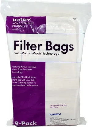 Kirby vac bags (9 count) for Models G4, G5 and Gsix
