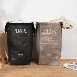 Kitchen Recycling Bin, Small Recycling Bin for Kitchen Indoor, Paper Recycling Bin, Can Recycling Bin, Trash Recycle Bin Combo, Trash Can and Recycle Bin Combo (Black Grey)