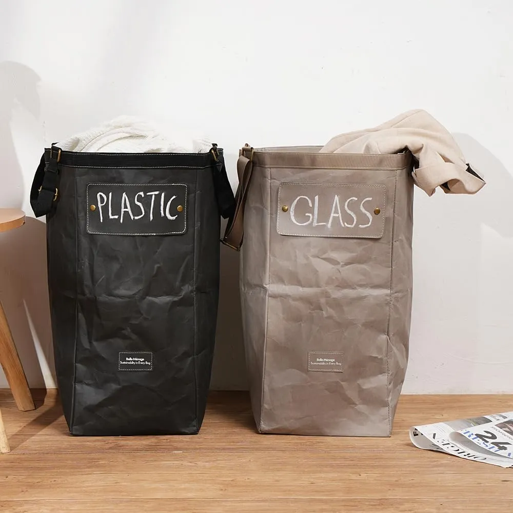 Kitchen Recycling Bin, Small Recycling Bin for Kitchen Indoor, Paper Recycling Bin, Can Recycling Bin, Trash Recycle Bin Combo, Trash Can and Recycle Bin Combo (Black Grey)