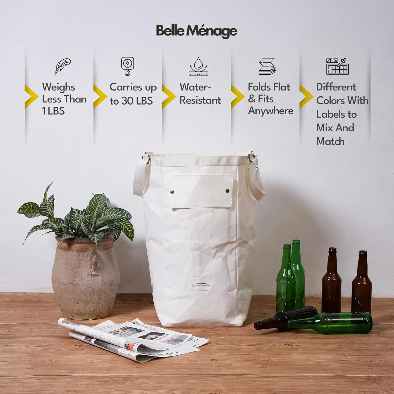Kitchen Recycling Bin, Small Recycling Bin for Kitchen Indoor, Paper Recycling Bin, Can Recycling Bin, Trash Recycle Bin Combo, Trash Can and Recycle Bin Combo (Black Grey)