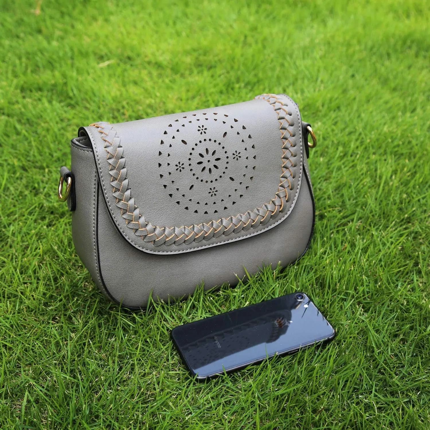 KKXIU Crossbody Bags for Women Hollow Purses with Adjustable Strap