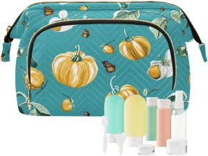 KLL Fresh Cape Gooseberry Fruit Teal Travel Bag Lightweight Bag For Women Makeup Period Bag for Capacity Travel Cosmetic