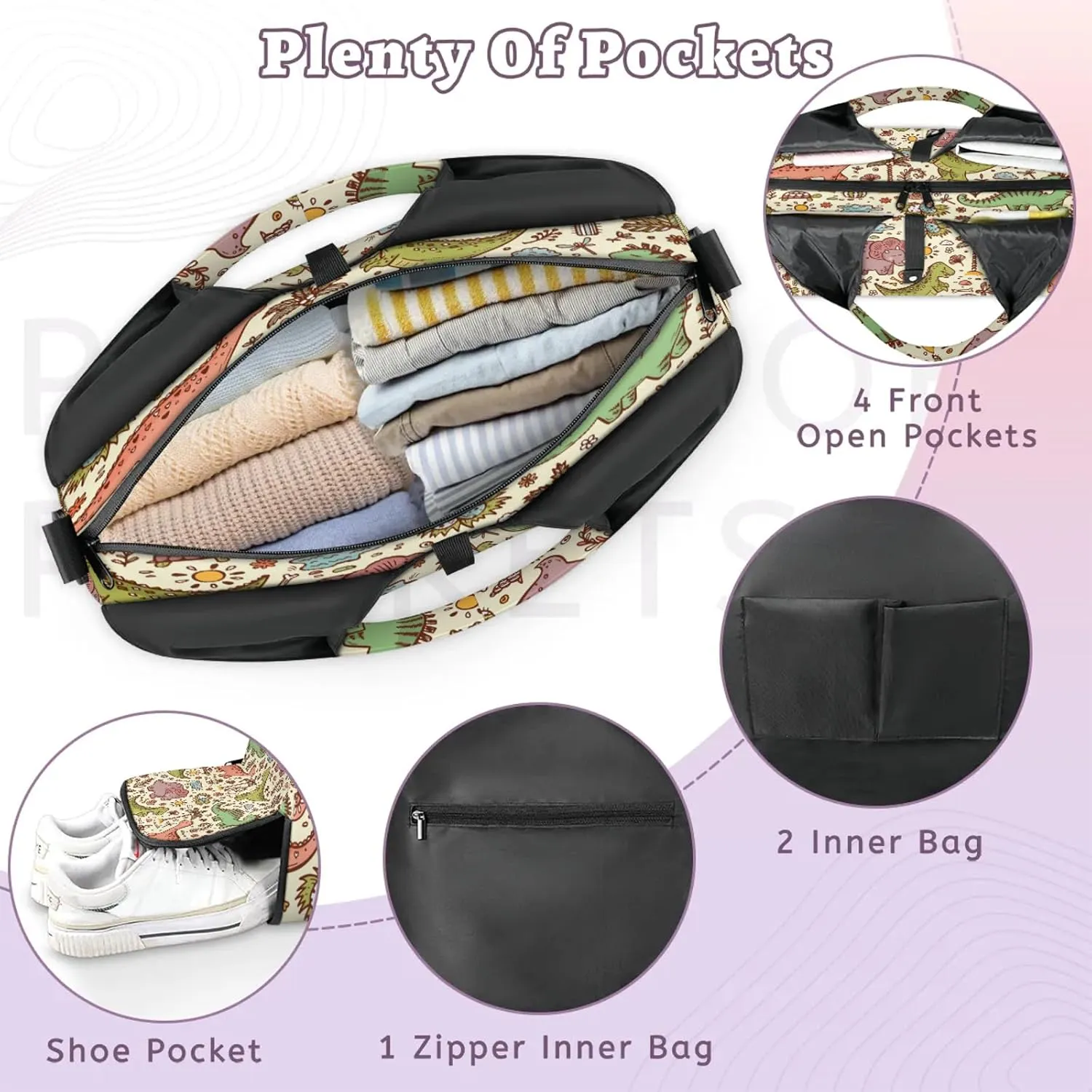 KOBLEN Yoga Gym Bags for Women Duffel Bag with Shoe Compartment and Yoga Mat Portable Weekender Bags for Pilates Travel Offices Workout Beach