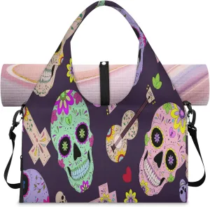 KOBLEN Yoga Gym Bags for Women Duffel Bag with Shoe Compartment and Yoga Mat Portable Weekender Bags for Pilates Travel Offices Workout Beach