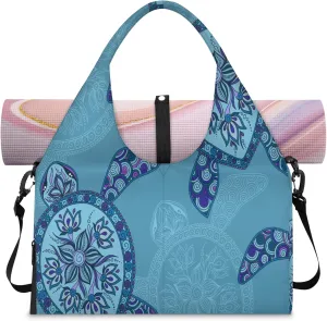 KOBLEN Yoga Gym Bags for Women Duffel Bag with Shoe Compartment and Yoga Mat Portable Weekender Bags for Pilates Travel Offices Workout Beach