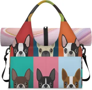 KOBLEN Yoga Gym Bags for Women Duffel Bag with Shoe Compartment and Yoga Mat Portable Weekender Bags for Pilates Travel Offices Workout Beach
