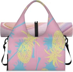 KOBLEN Yoga Gym Bags for Women Duffel Bag with Shoe Compartment and Yoga Mat Portable Weekender Bags for Pilates Travel Offices Workout Beach