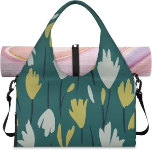 KOBLEN Yoga Gym Bags for Women Duffel Bag with Shoe Compartment and Yoga Mat Portable Weekender Bags for Pilates Travel Offices Workout Beach