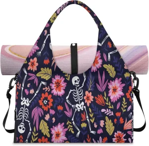 KOBLEN Yoga Gym Bags for Women Duffel Bag with Shoe Compartment and Yoga Mat Portable Weekender Bags for Pilates Travel Offices Workout Beach