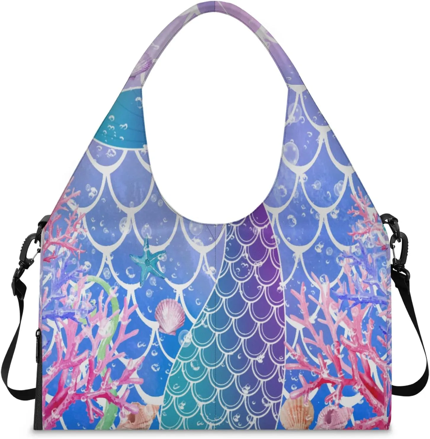 KOBLEN Yoga Gym Bags for Women Duffel Bag with Shoe Compartment and Yoga Mat Portable Weekender Bags for Pilates Travel Offices Workout Beach