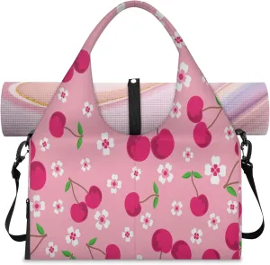 KOBLEN Yoga Gym Bags for Women Duffel Bag with Shoe Compartment and Yoga Mat Portable Weekender Bags for Pilates Travel Offices Workout Beach