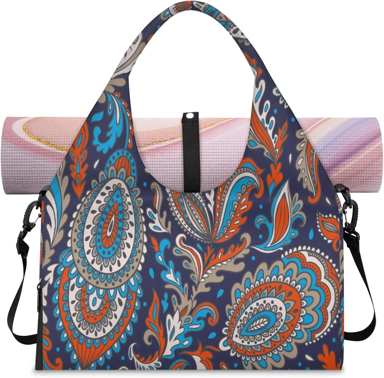 KOBLEN Yoga Gym Bags for Women Duffel Bag with Shoe Compartment and Yoga Mat Portable Weekender Bags for Pilates Travel